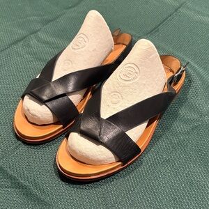 Corso Como Black and Tan Leather Sandals